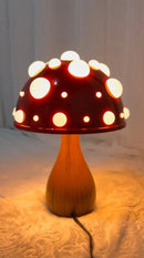 Abajur Cogumelo Luminária de Mesa Amanita Mushroom Metal
