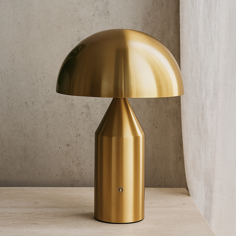 Abajur Cogumelo Luminária de Mesa Metal Recarregável Mushroom