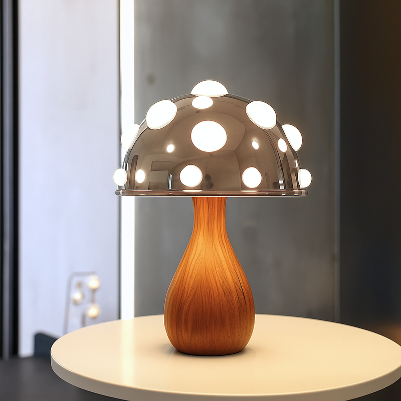 Abajur Cogumelo Luminária de Mesa Amanita Mushroom Metal