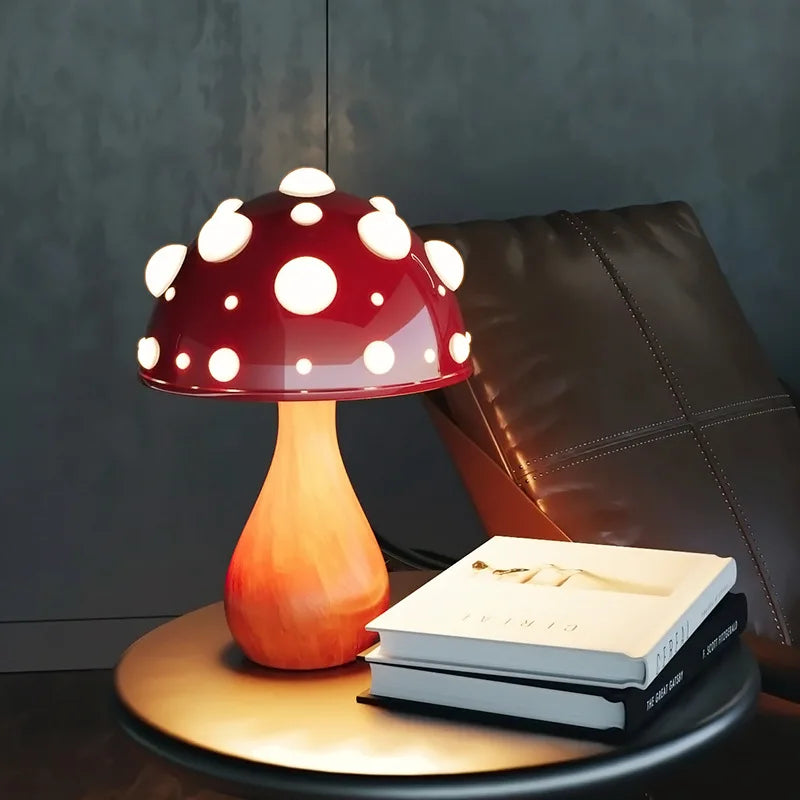 Abajur Cogumelo Luminária de Mesa Amanita Mushroom Metal