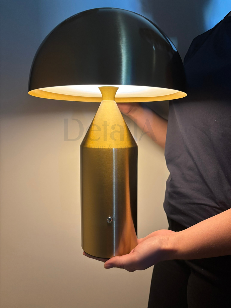 Abajur Cogumelo Luminária de Mesa Metal Recarregável Mushroom