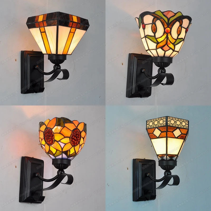 Arandela Luminária Tiffany Vitral Invertida