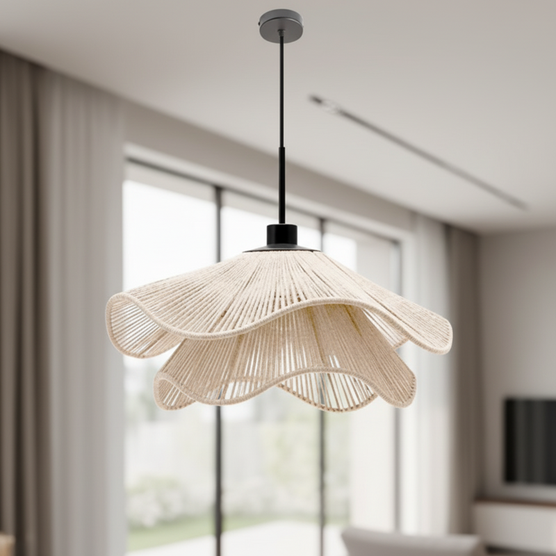 Pendente Luminária de Corda Rattan