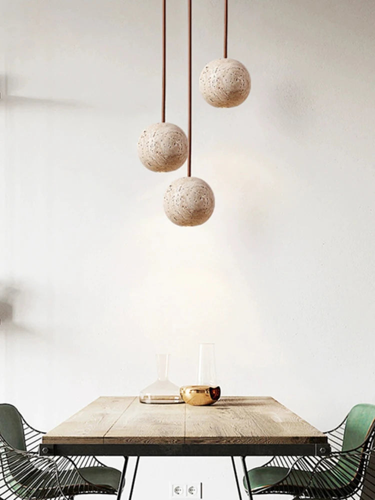 Pendente Pedra Travertino Ball
