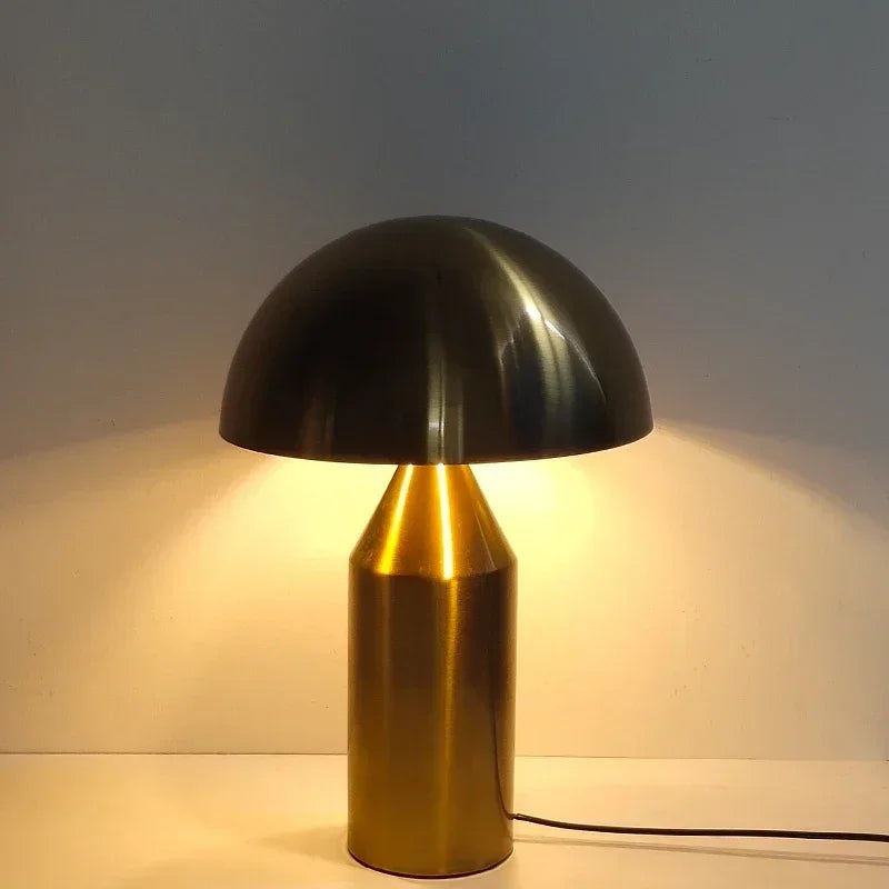 Abajur Cogumelo Luminária de Mesa Metal Calmam