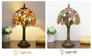 Abajur Colonial Tiffany Luminária de Mesa Vitral Flora