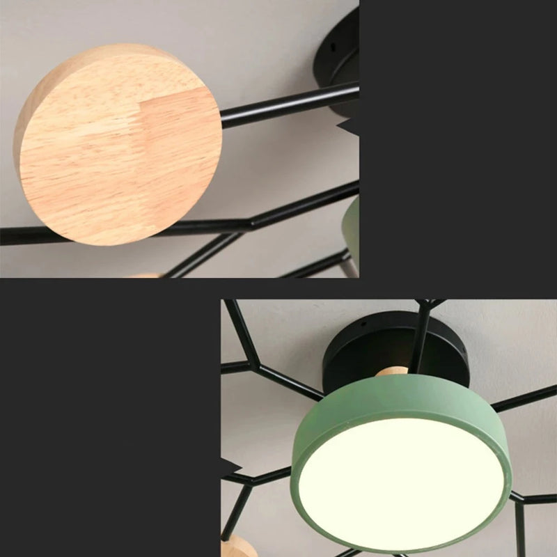 Lustre LED Bolhas Três Cores Para Sala de Estar Quarto Escritório Decoração de Casa - Detaila