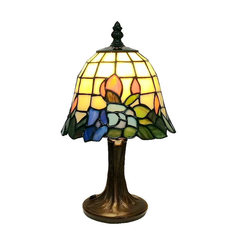 Abajur Tiffany Luminária de Mesa Vitral Orquídea