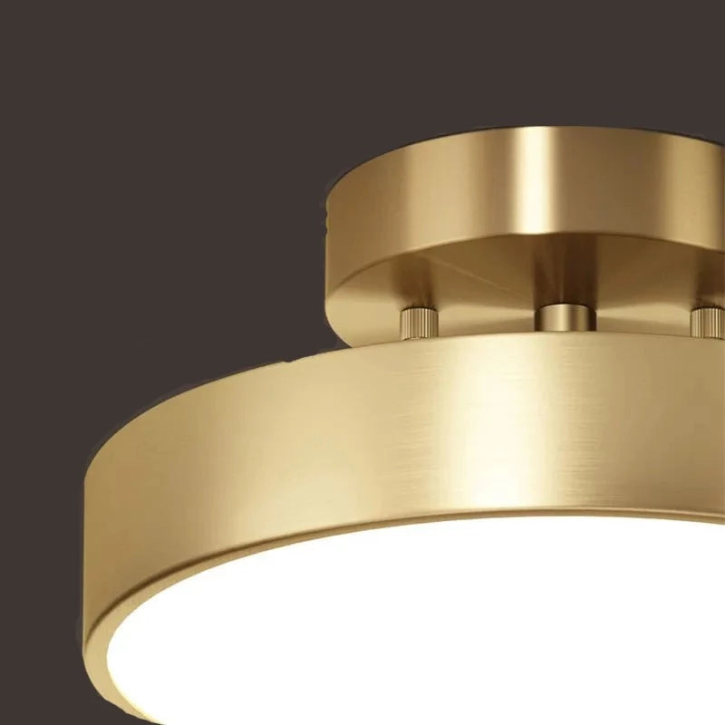 Plafon de Sobrepor Lustre Luminária de Teto Redonda Metal Jade