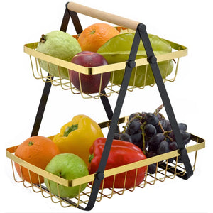 Cesta Metal Para Cozinha Organizador Para Frutas Legumes