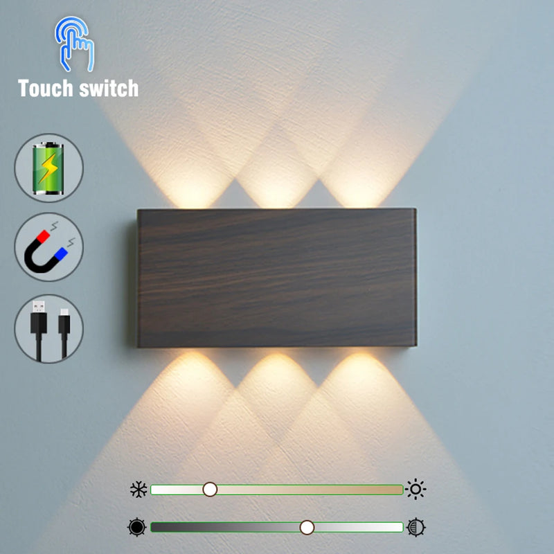 Arandela Recarregável Lâmpada de Parede Touch
