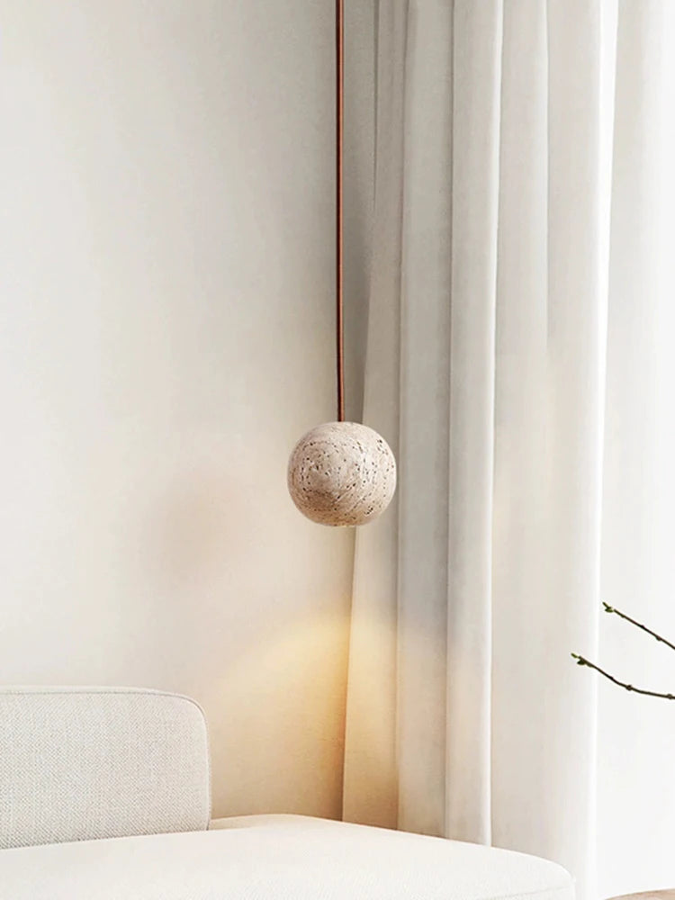 Pendente Pedra Travertino Ball