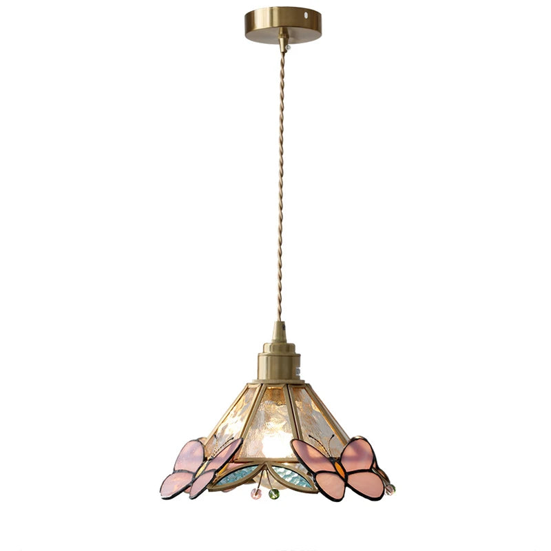 Lustre e Pendente Luminária Tiffany Vitral Borboleta