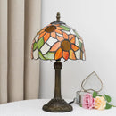 Abajur Tiffany Luminária de Mesa Vitral Girassol