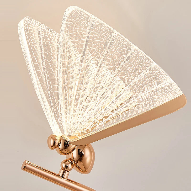 Abajur Luz Borboleta Luxo de Mesa - Detaila