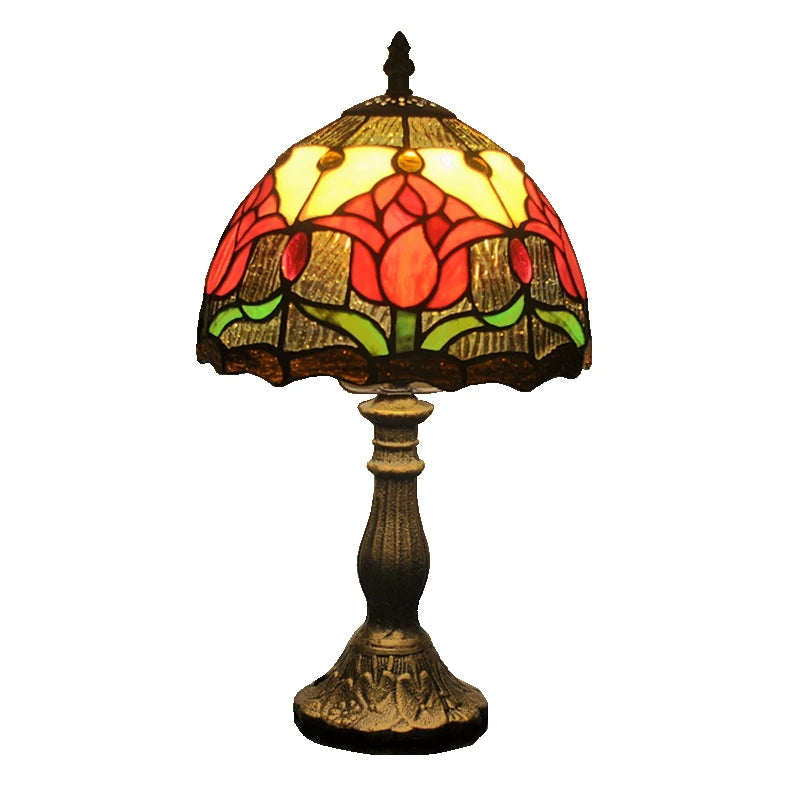 Abajur Tiffany Luminária de Mesa Vitral Tulipa