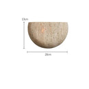 Arandela Pedra Travertino Meia Esfera