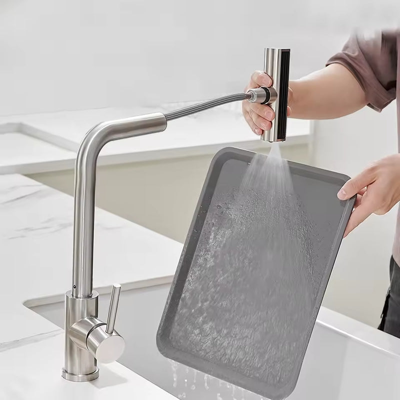 Torneira de Cozinha Removível de Aço Inoxidável Cascata Multifuncional Modelo Luxo