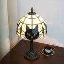 Abajur Tiffany Luminária de Mesa Vitral Gato