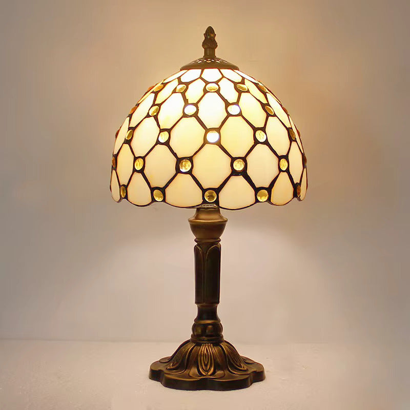 Abajur Tiffany Luminária de Mesa Vitral Perola