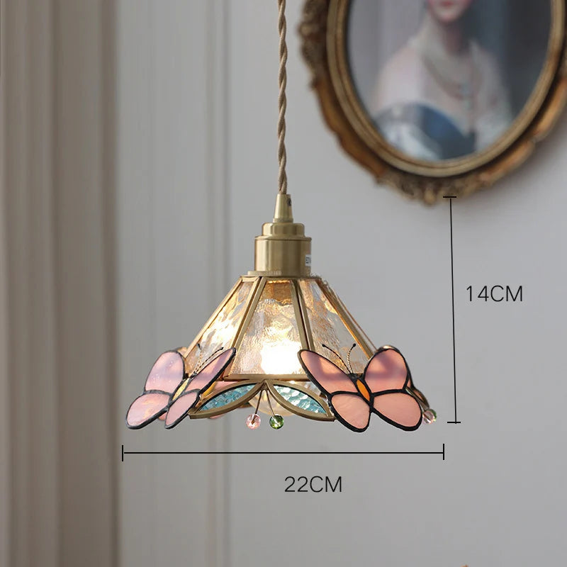 Lustre e Pendente Luminária Tiffany Vitral Borboleta