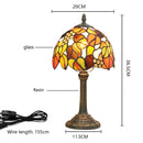 Abajur Colonial Tiffany Luminária de Mesa Vitral Flora