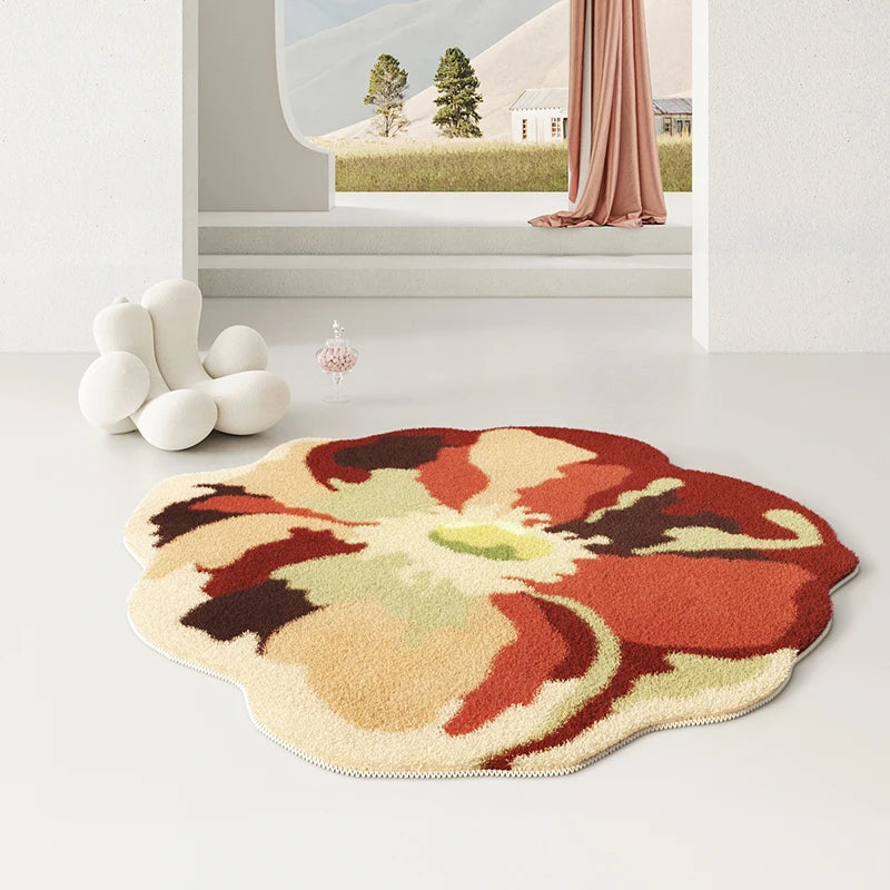 Tapete Decorativo Orgânico Redondo Irregular Floral