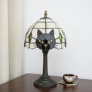 Abajur Tiffany Luminária de Mesa Vitral Gato