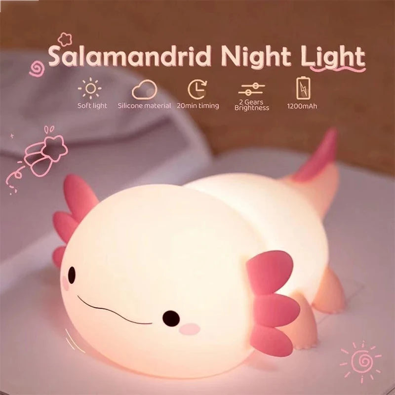 Luminária de Mesa Infantil Salamandra Rosa