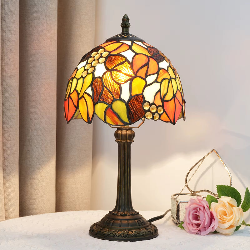Abajur Colonial Tiffany Luminária de Mesa Vitral Flora