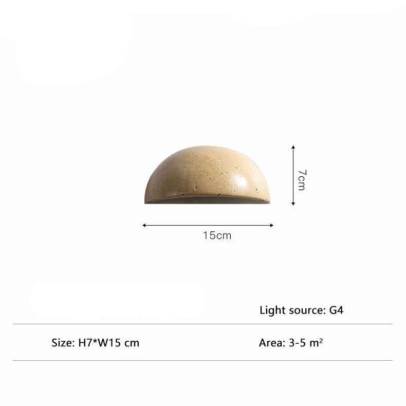 Arandela Pedra Travertino Meia Lua