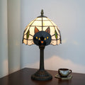 Abajur Tiffany Luminária de Mesa Vitral Gato