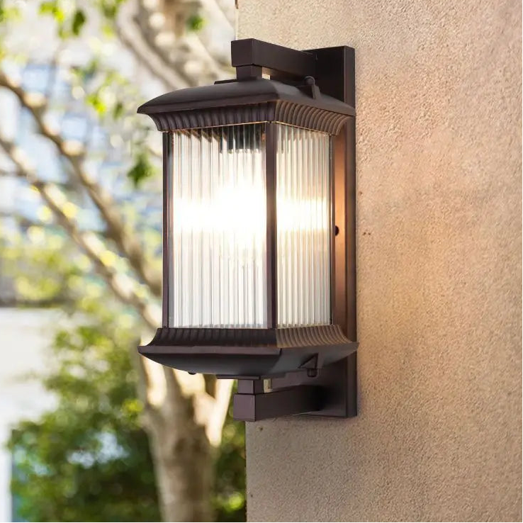 Arandela Externa Vidro Canelado