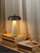 Luminária de Mesa Abajur Pedra Travertino Naturéa Recarregável