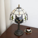 Abajur Tiffany Luminária de Mesa Vitral Gato