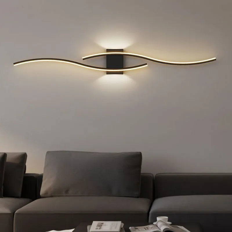 Arandela Onda de Luz  Parede Decoração Sala de Estar Quarto - Detaila