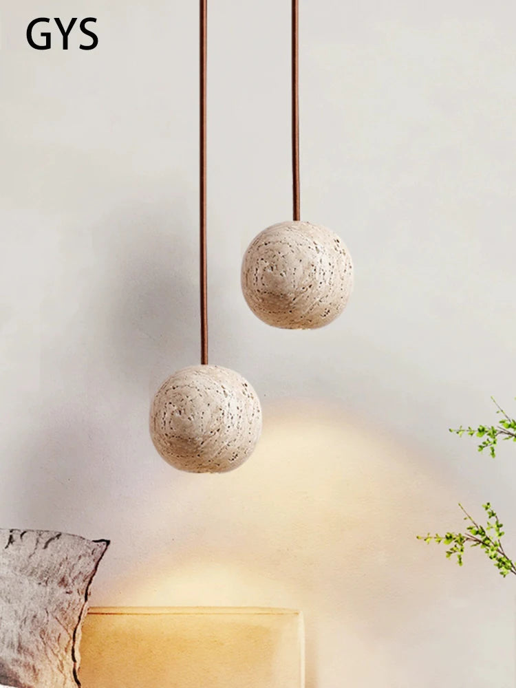 Pendente Pedra Travertino Ball