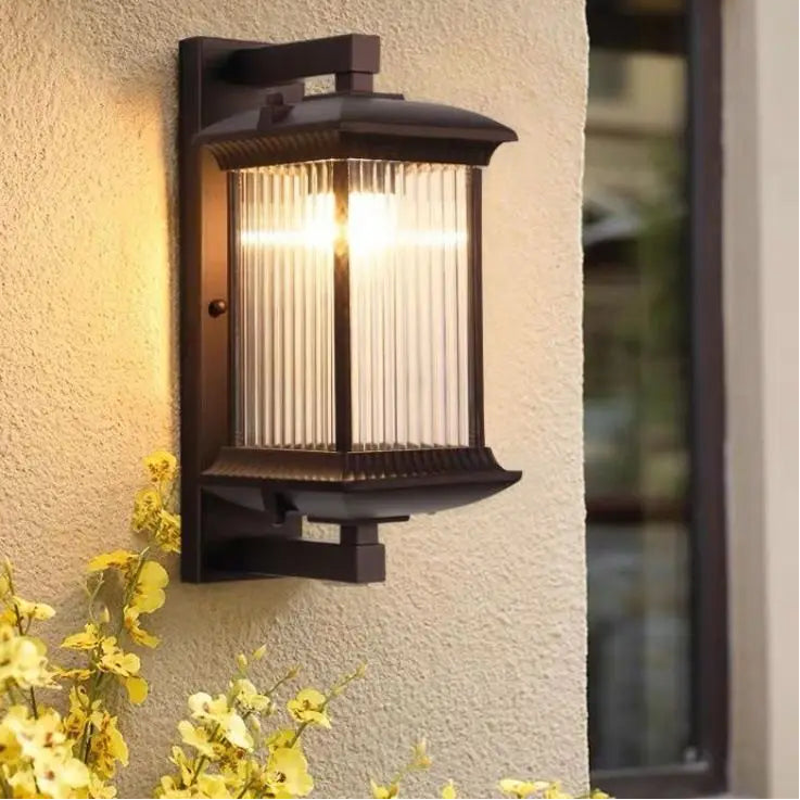 Arandela Externa Vidro Canelado