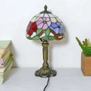 Abajur Tiffany Luminária de Mesa Vitral Papoulas