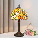 Abajur Tiffany Luminária de Mesa Vitral Girassol