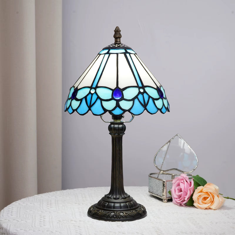 Abajur Colonial Tiffany Vitral Luminária de Mesa Europeu