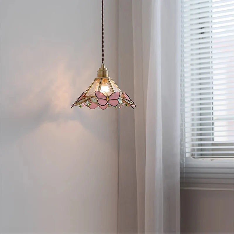 Lustre e Pendente Luminária Tiffany Vitral Borboleta