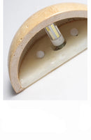 Arandela Pedra Travertino Meia Lua