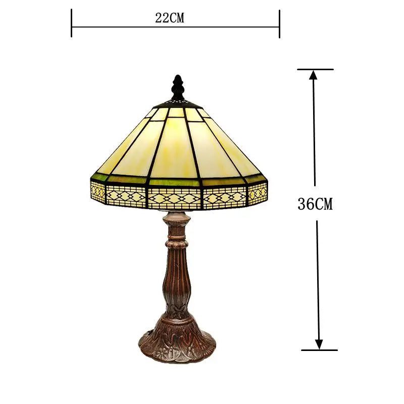 Abajur Colonial Tiffany Vitral Luminária de Mesa Europeu