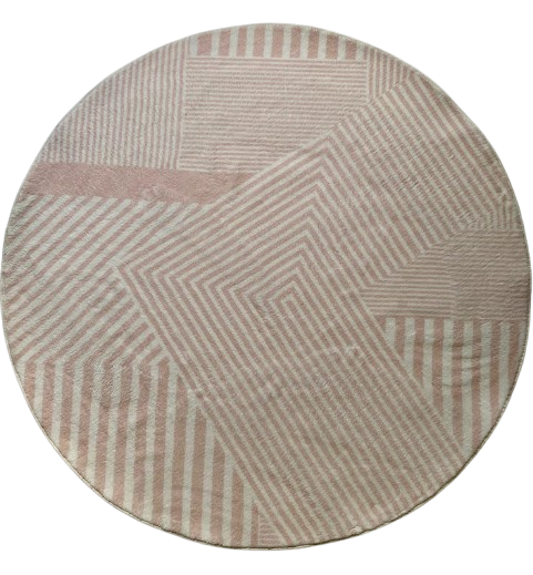 Tapete Decorativo Redondo Rosa OUTLET