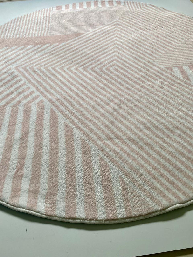Tapete Decorativo Redondo Rosa OUTLET