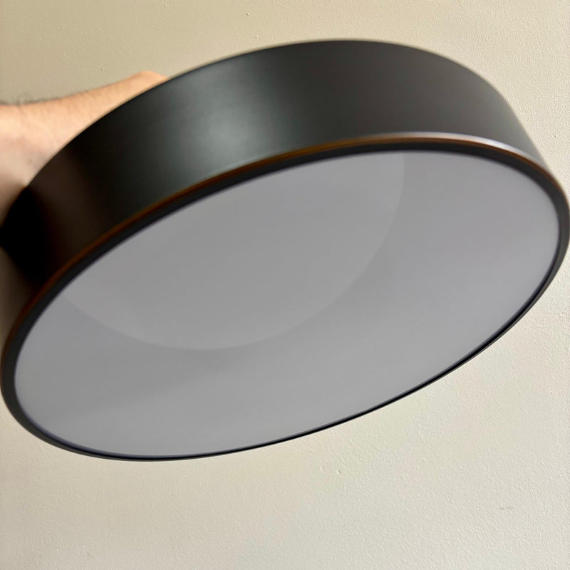 Plafon de Sobrepor Lustre Luminária de Teto Redonda Metal Jade Detaila