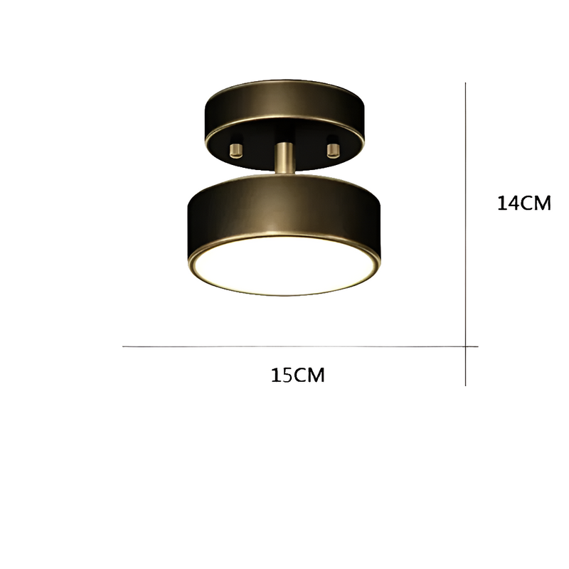 Plafon de Sobrepor Lustre Luminária de Teto Redonda Metal Jade